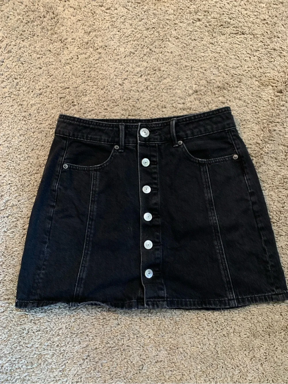 American Eagle Black Denim Jean Skirt 2